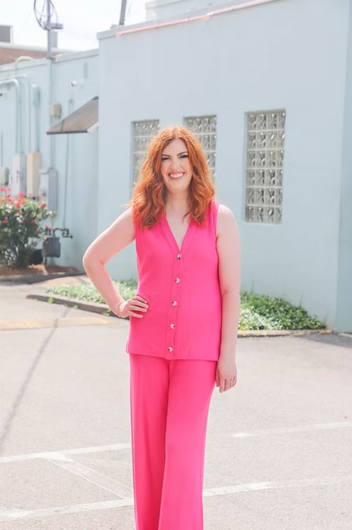 Sleeveless Button Down Top