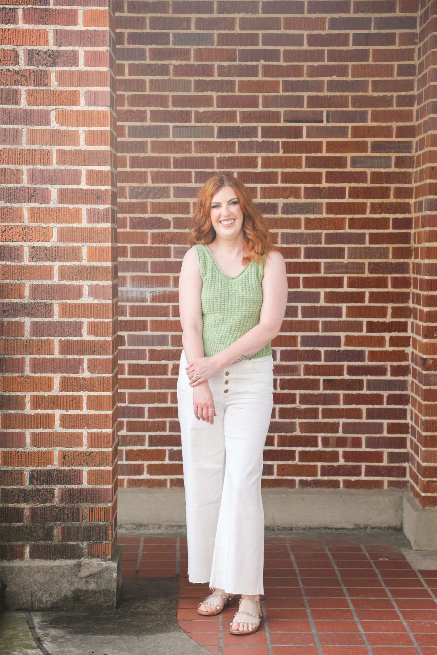 White Bell Bottom Pants image 1
