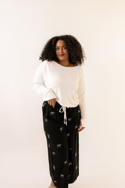 EMBRACING THE BOWS PANTS-BLACK image 0